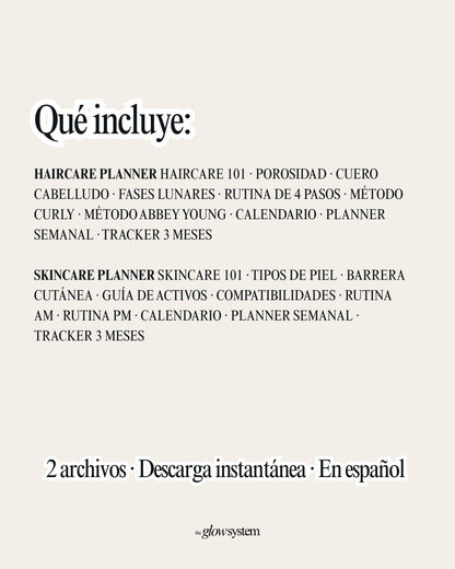 Bundle planners Haircare Planner + Skincare Planner